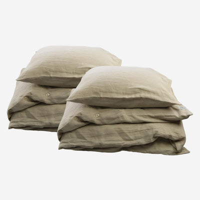 Beige linen duvet cover set single 150x210