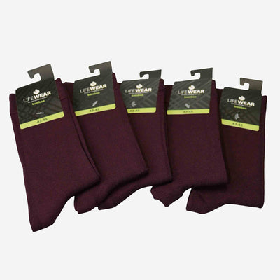 Burgundy red bamboo socks