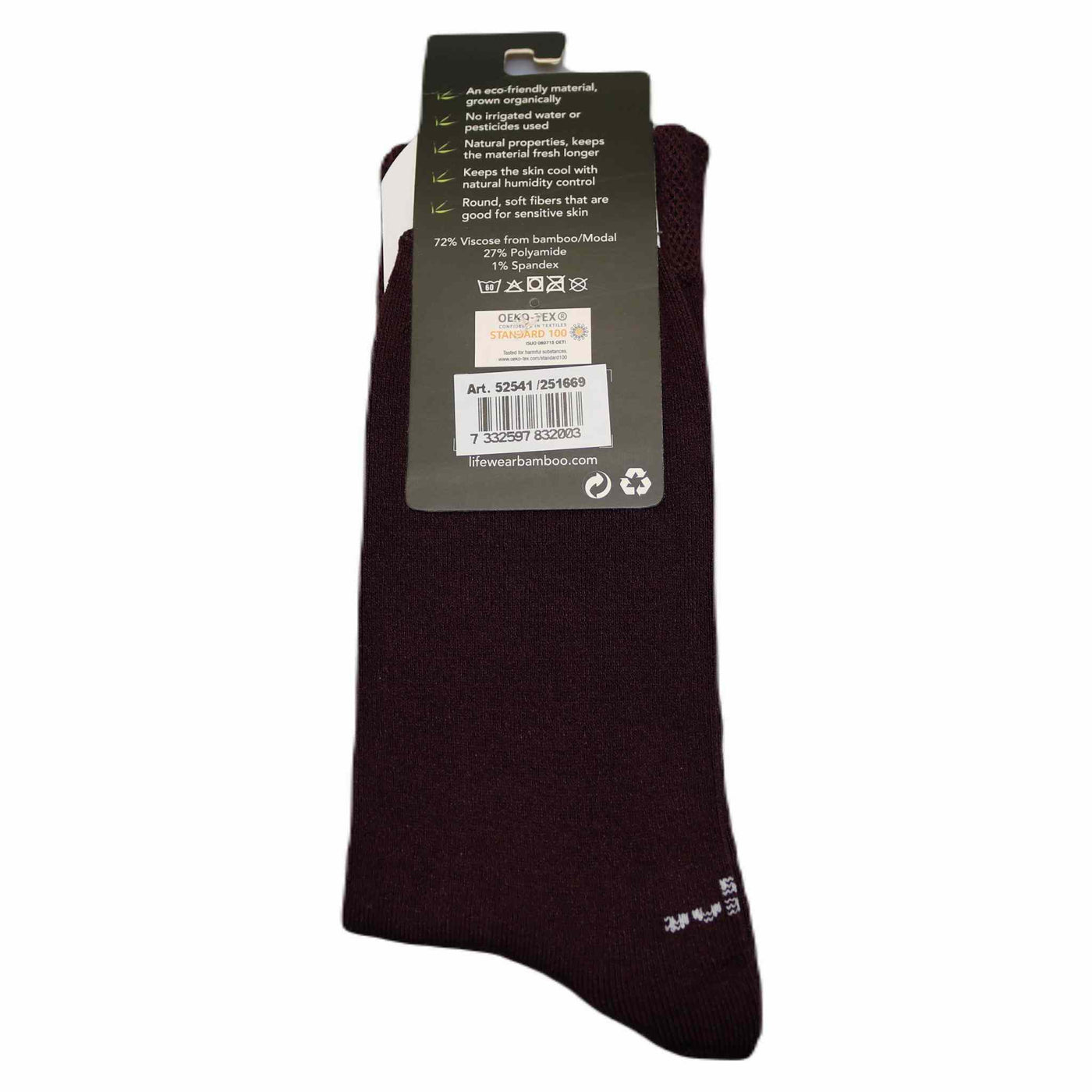 Burgundy red bamboo socks