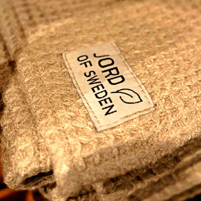 Beige linen face towel