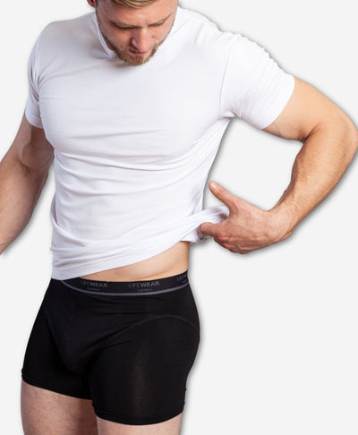 Mens black bamboo boxer briefs