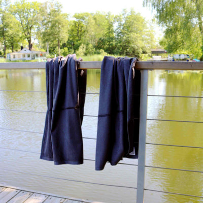 Black grey bamboo bath towel