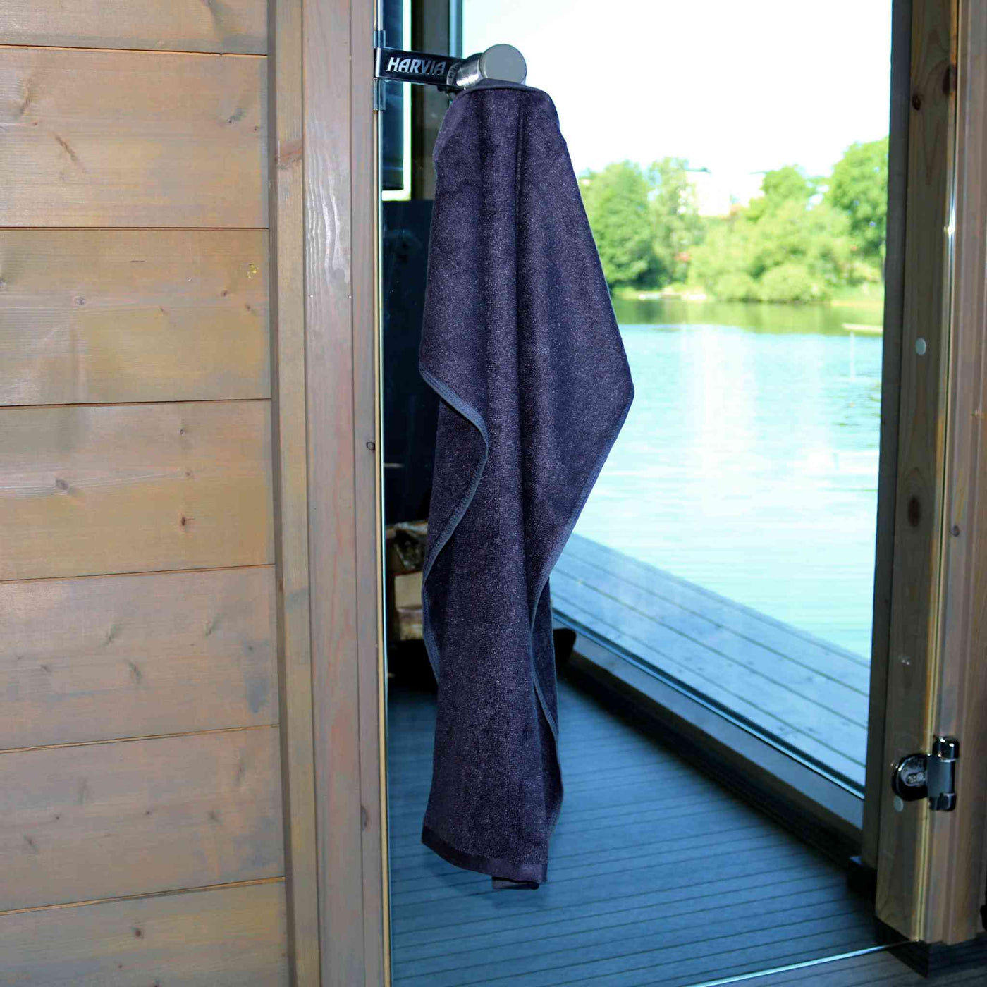 Black grey bamboo bath towel