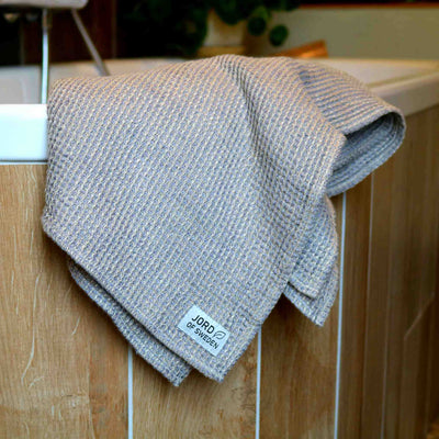 Gray linen bath towel