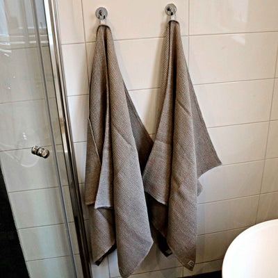 Grey linen bath towels