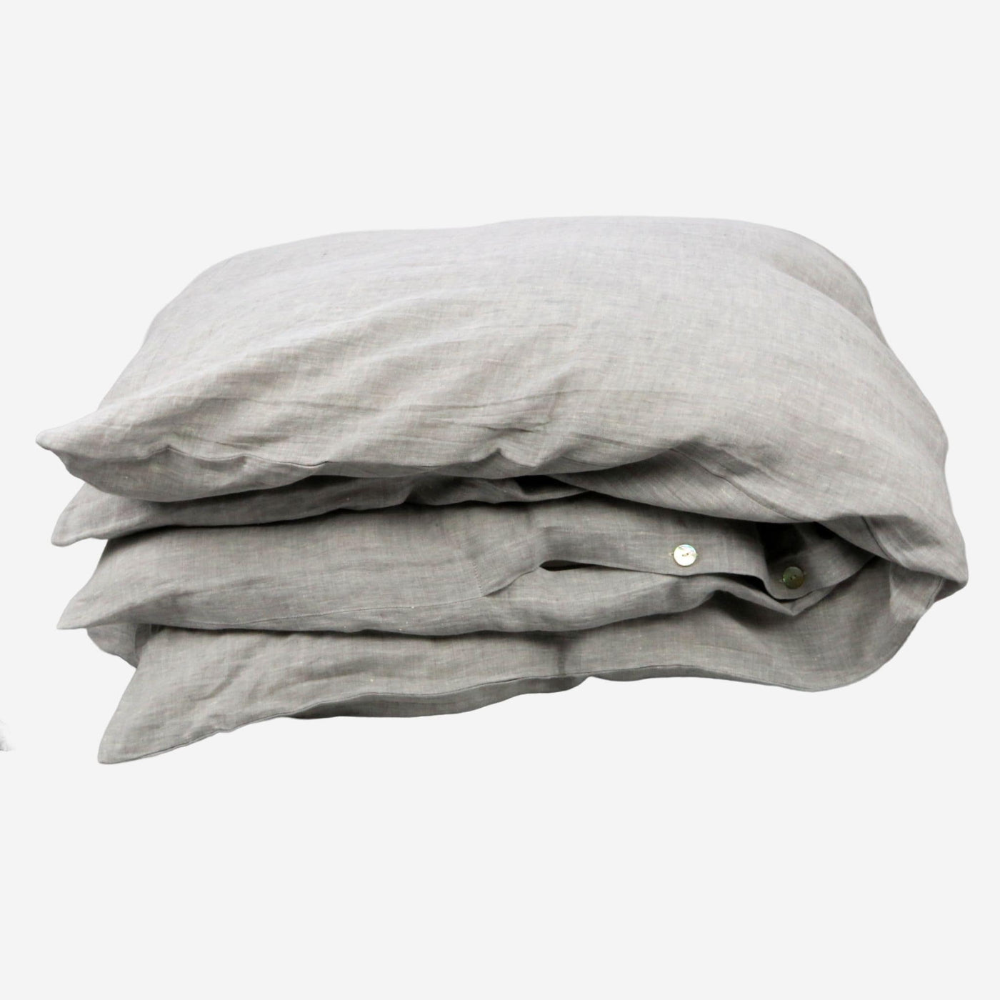 Gray linen duvet cover set