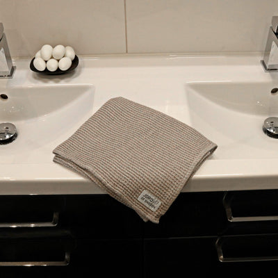 Gray linen towel