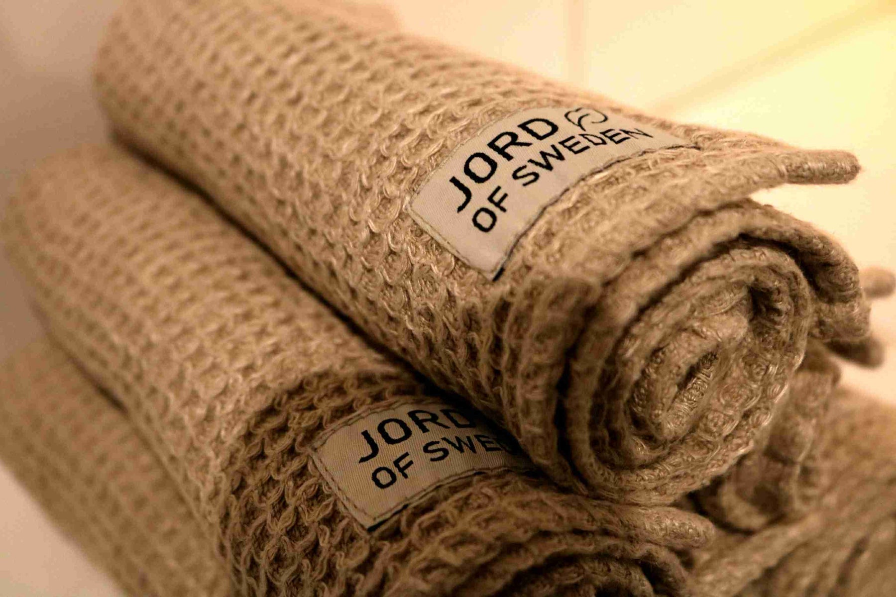 Beige linen face towels