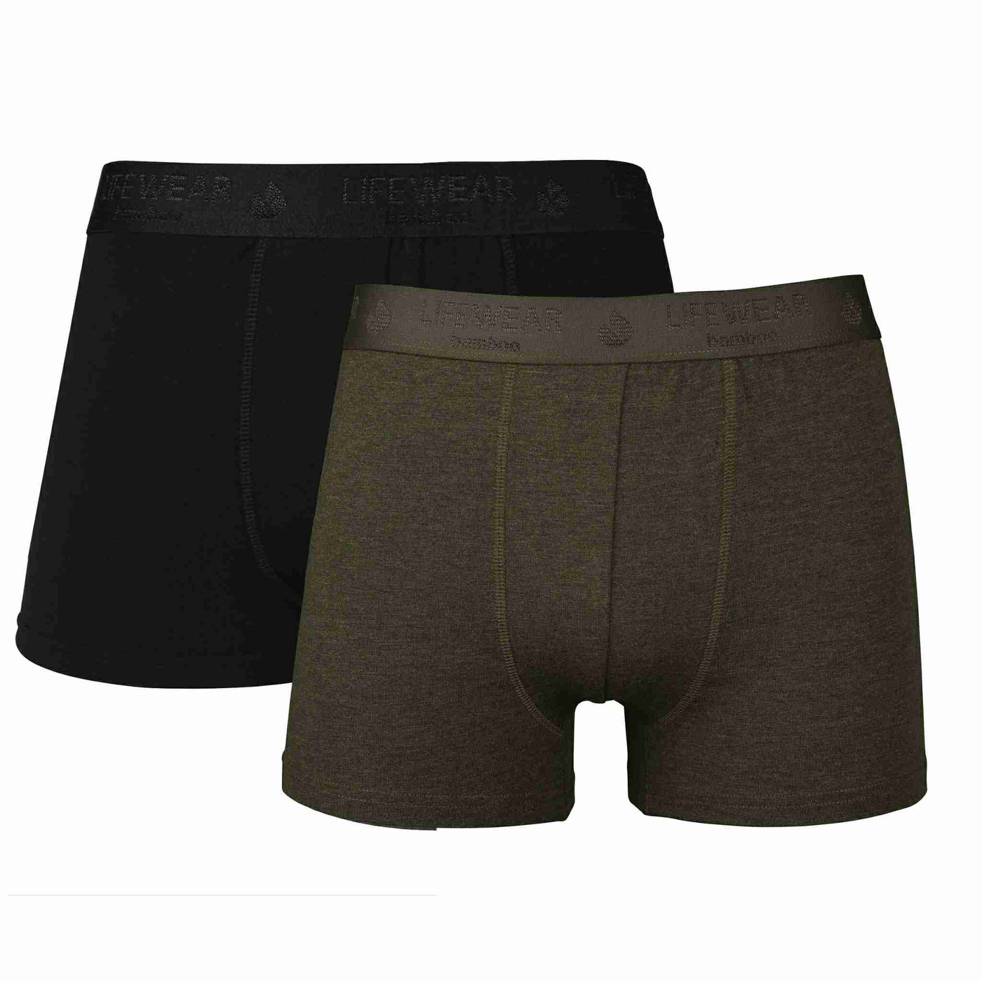 Mens black and gray bamboo boxer briefs