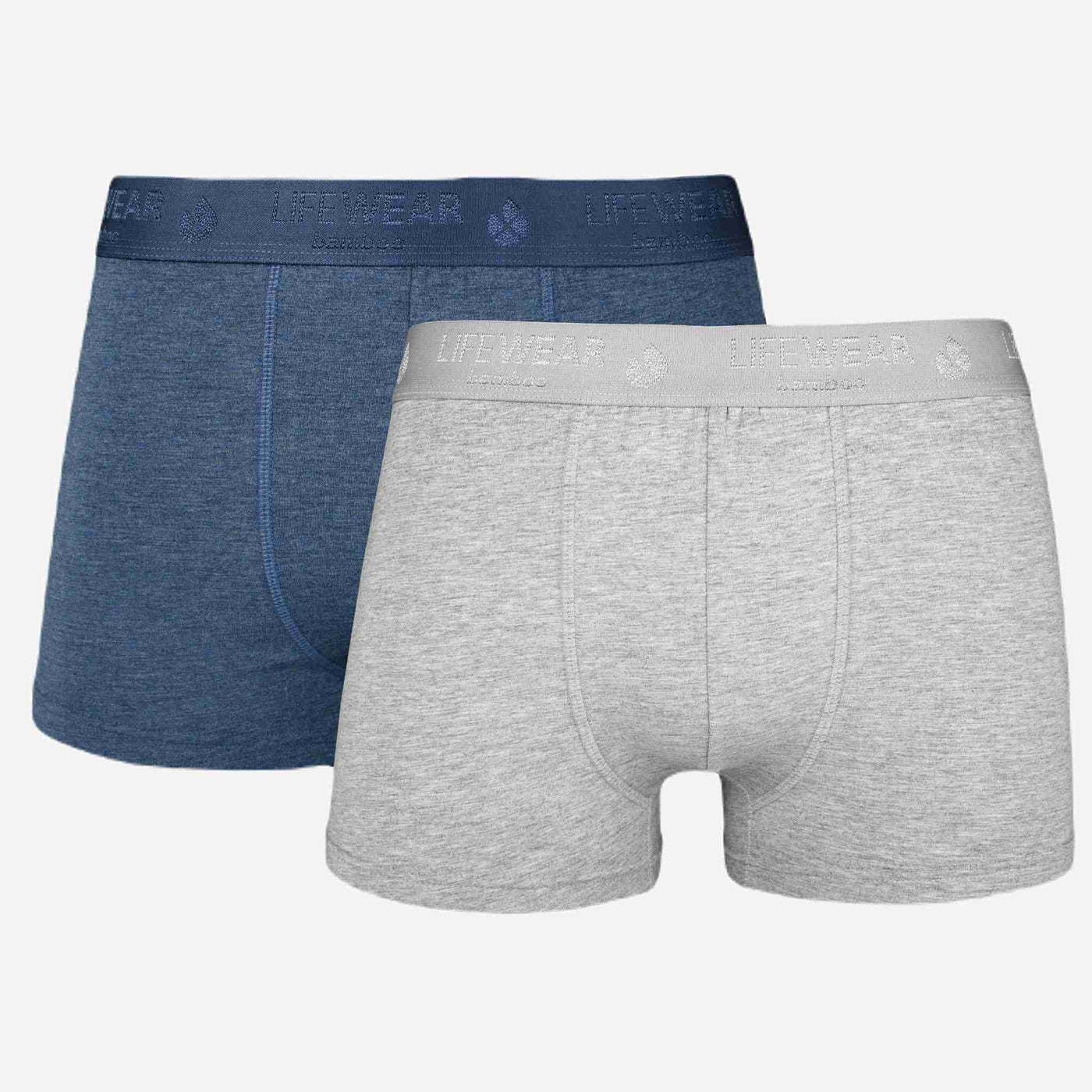 Mens gray and blue bamboo boxer briefs