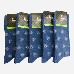 Mens indigo bamboo socks - 5-pack