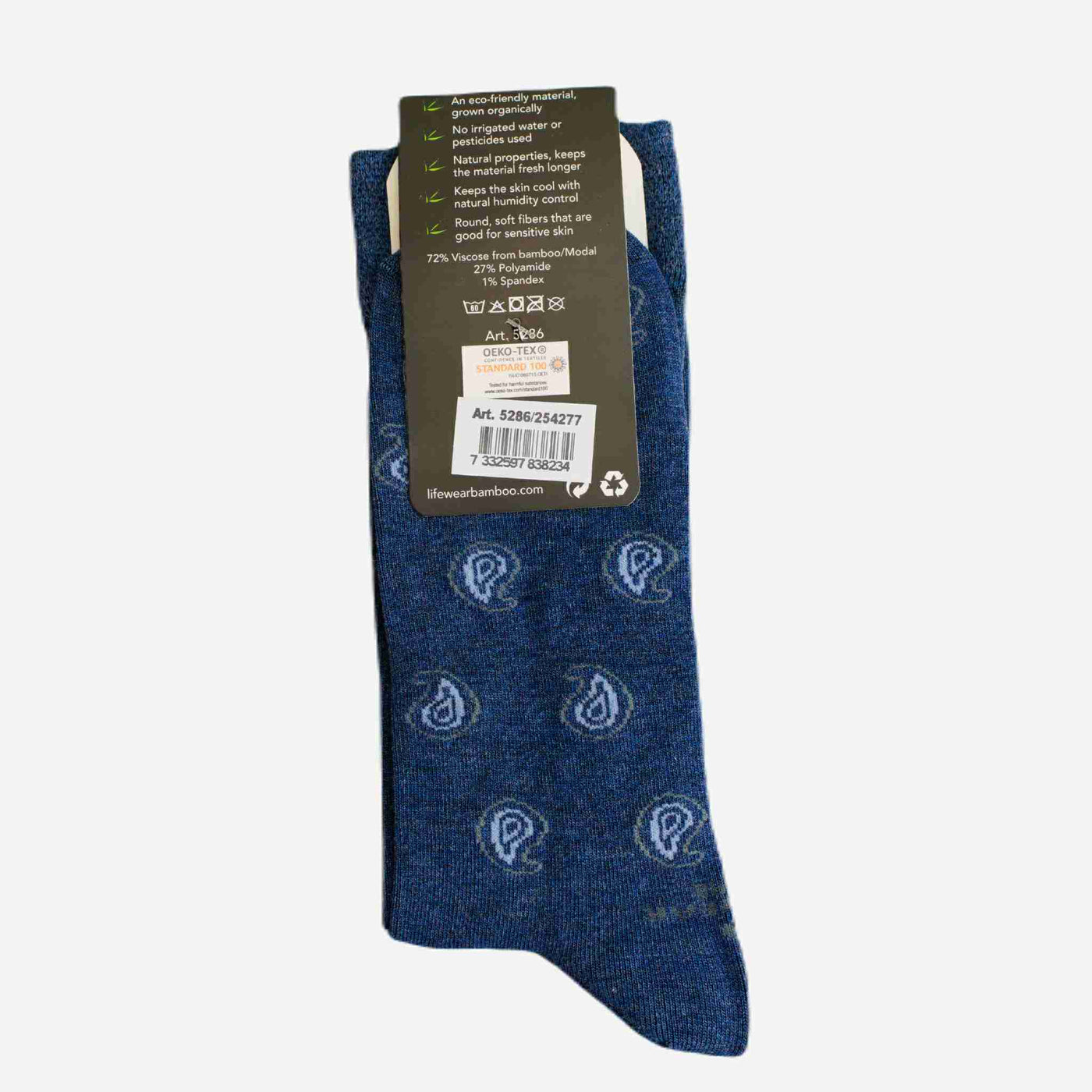 Mens blue bamboo socks