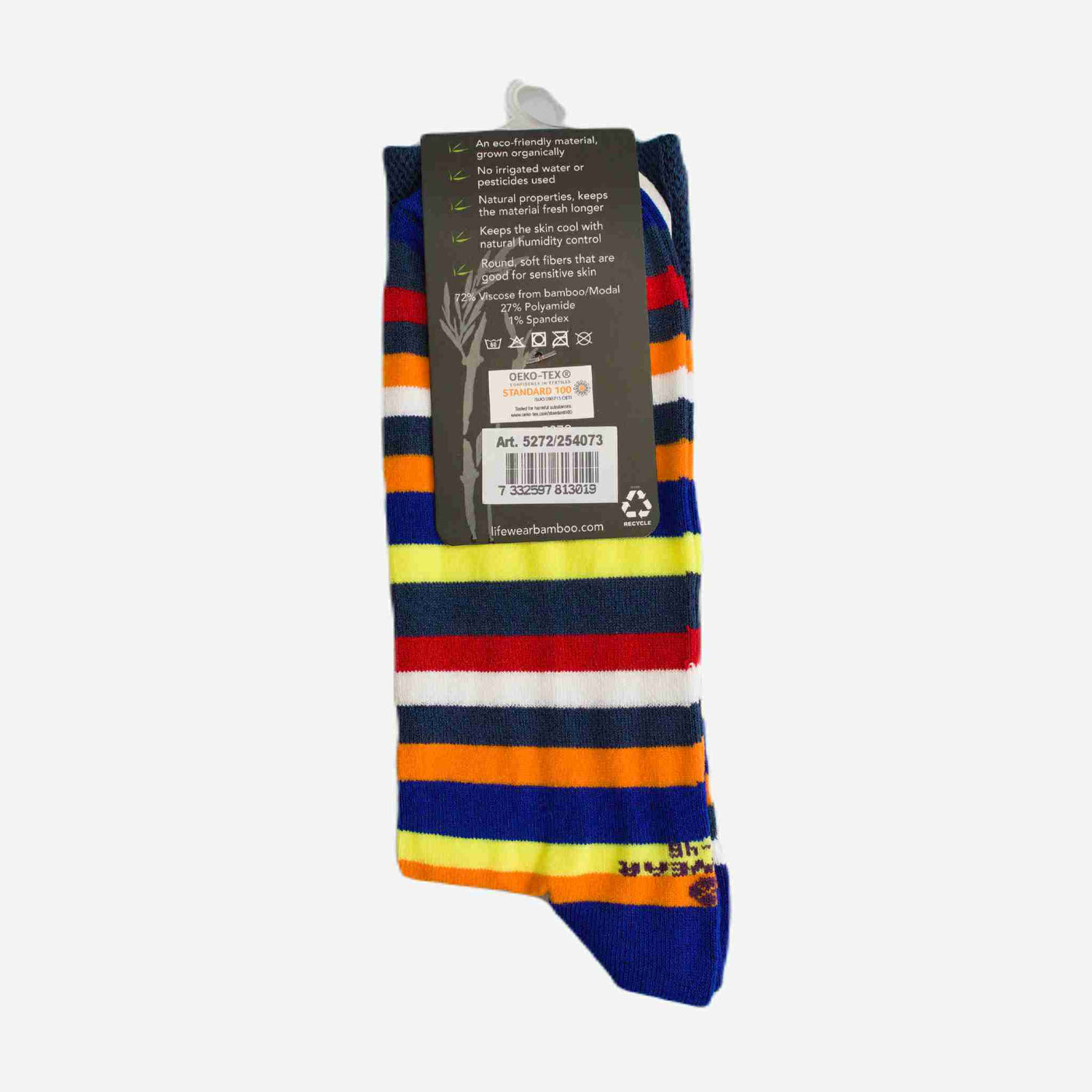 Men's colored striped bamboo socks - 5-pack