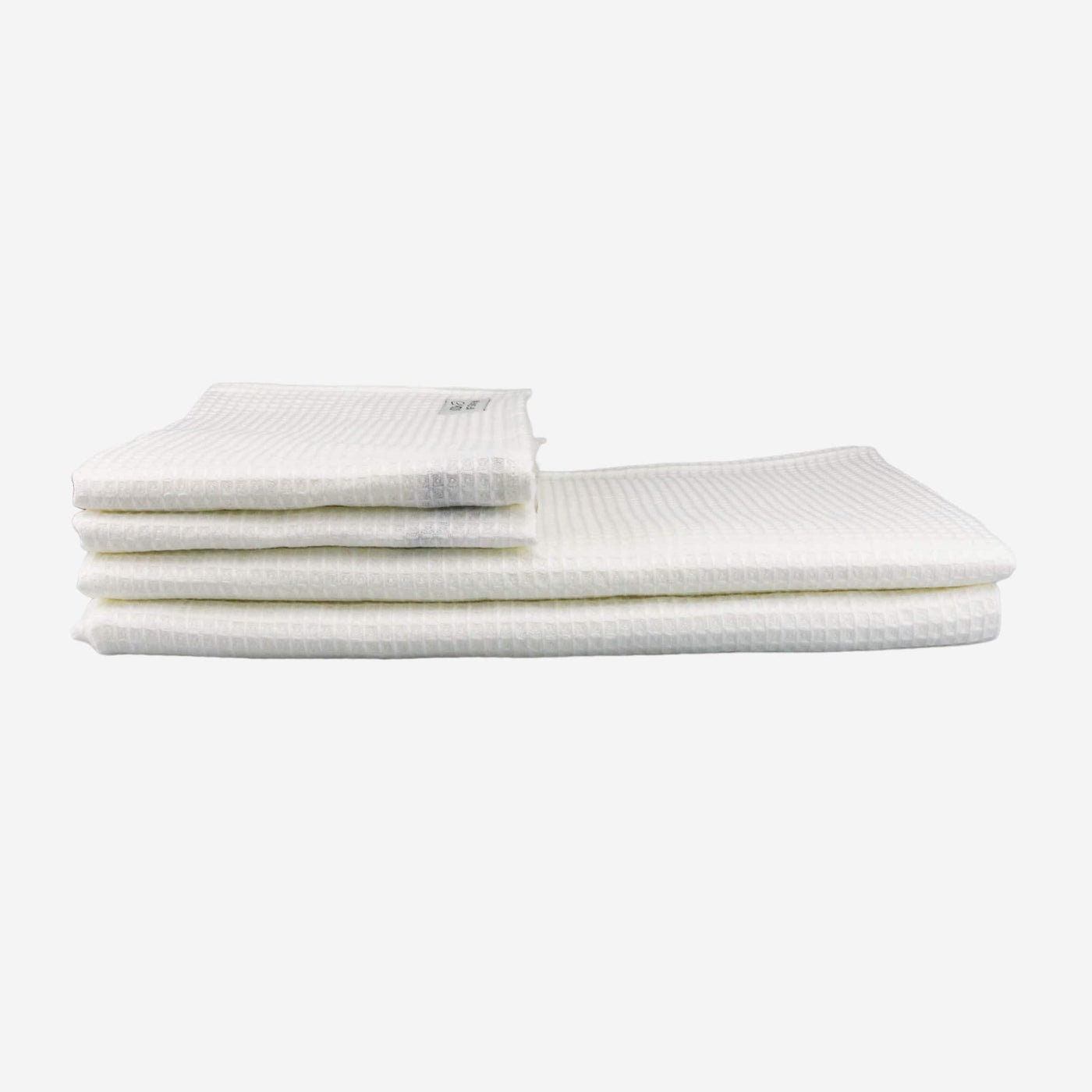 White linen bath towels