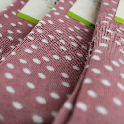 Womens pink bamboo socks with white dots