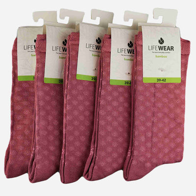 Womens pink bamboo socks - 5-pack