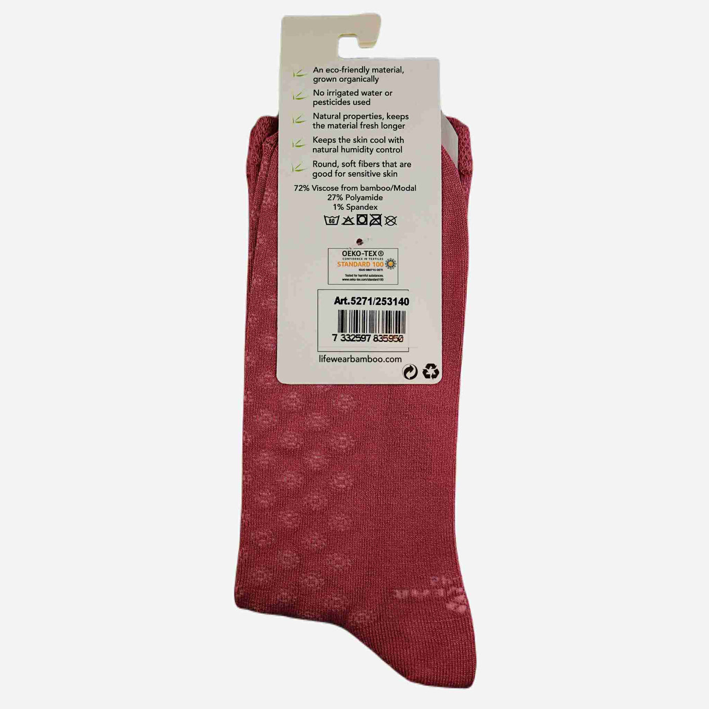 Womens pink bamboo socks - 5-pack