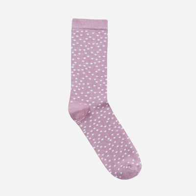 Womens pink bamboo socks with white dots