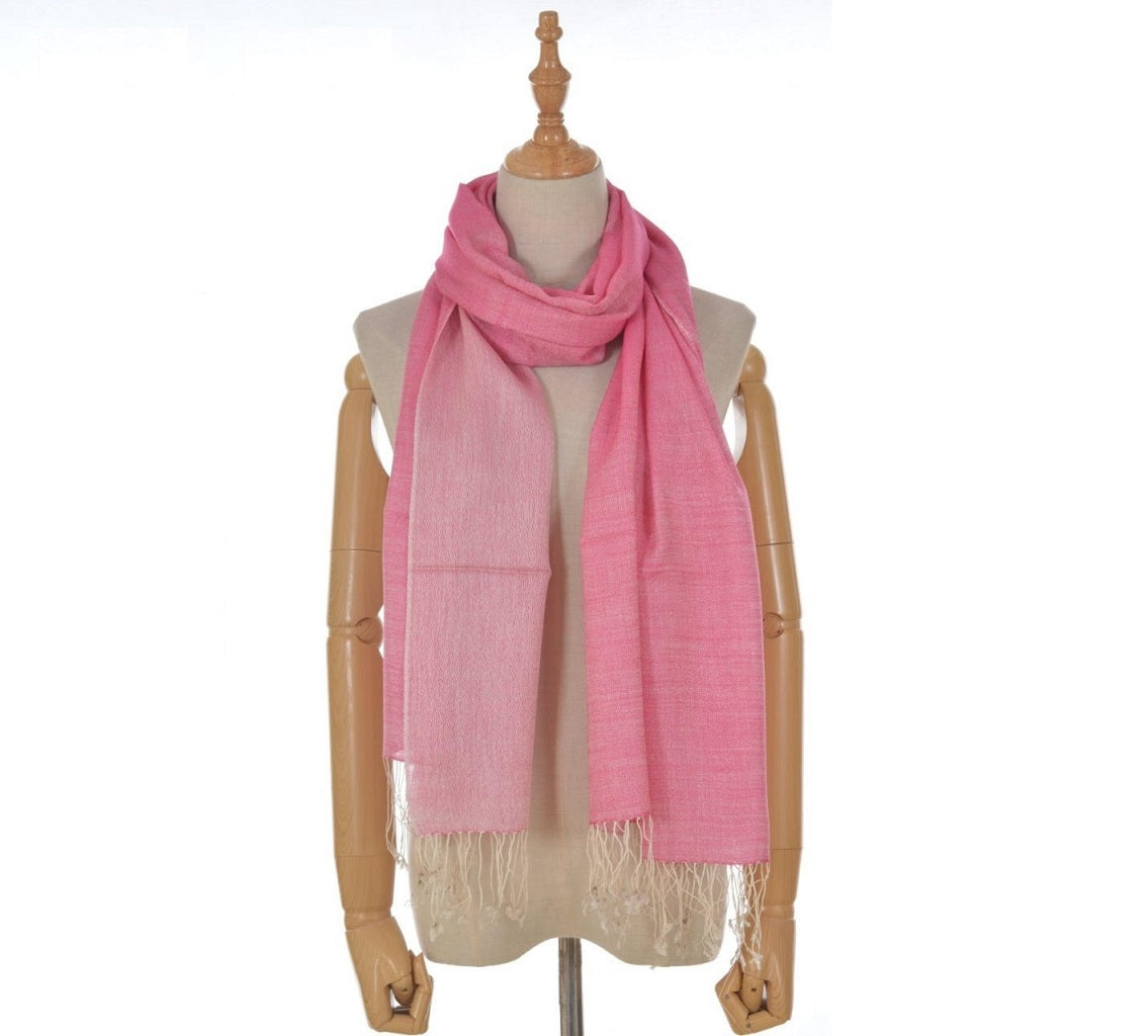 Pink silk / wool shawl