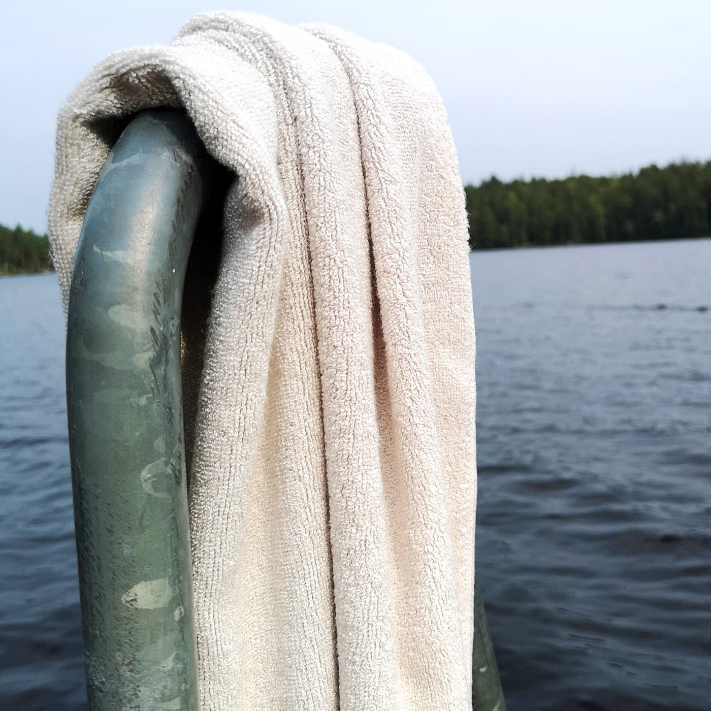 Corporate Christmas present white bamboo towel