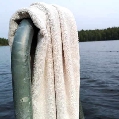 Corporate Christmas present white bamboo towel