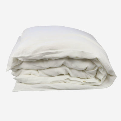 Parure de lit simple en lin blanc 150x210