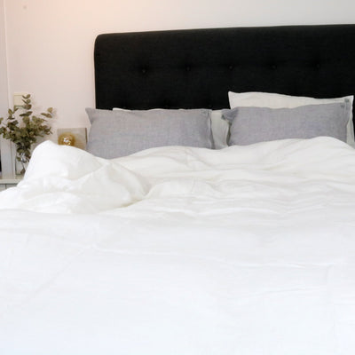 White linen duvet cover